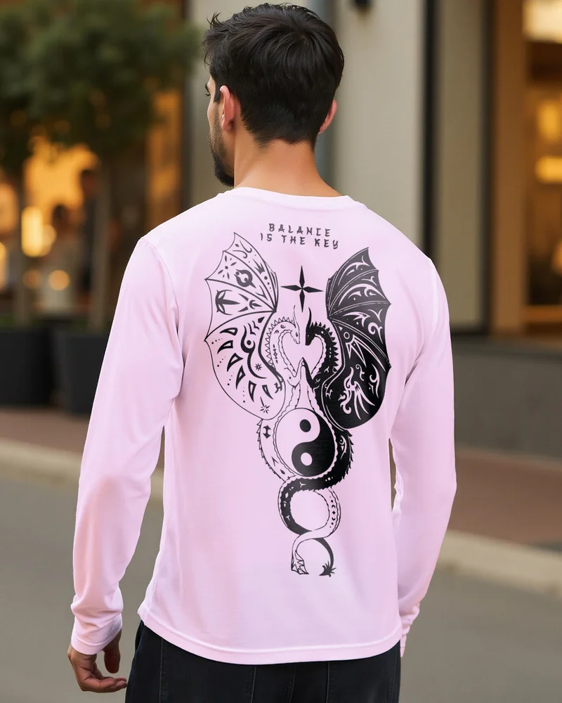 بيواكوف Men's Purple Seek Balance Graphic Printed T-shirt